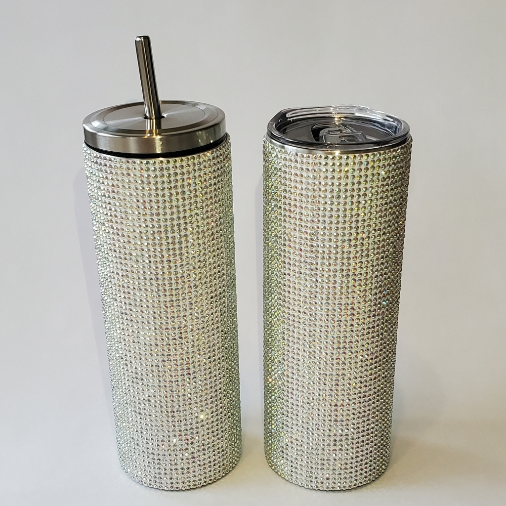 1 - Bling Bling Stainless Steel Tumblers with straw